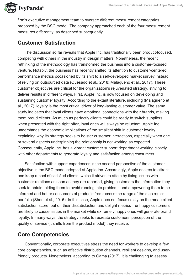 The Power of a Balanced Score Card: Apple Case Study. Page 4