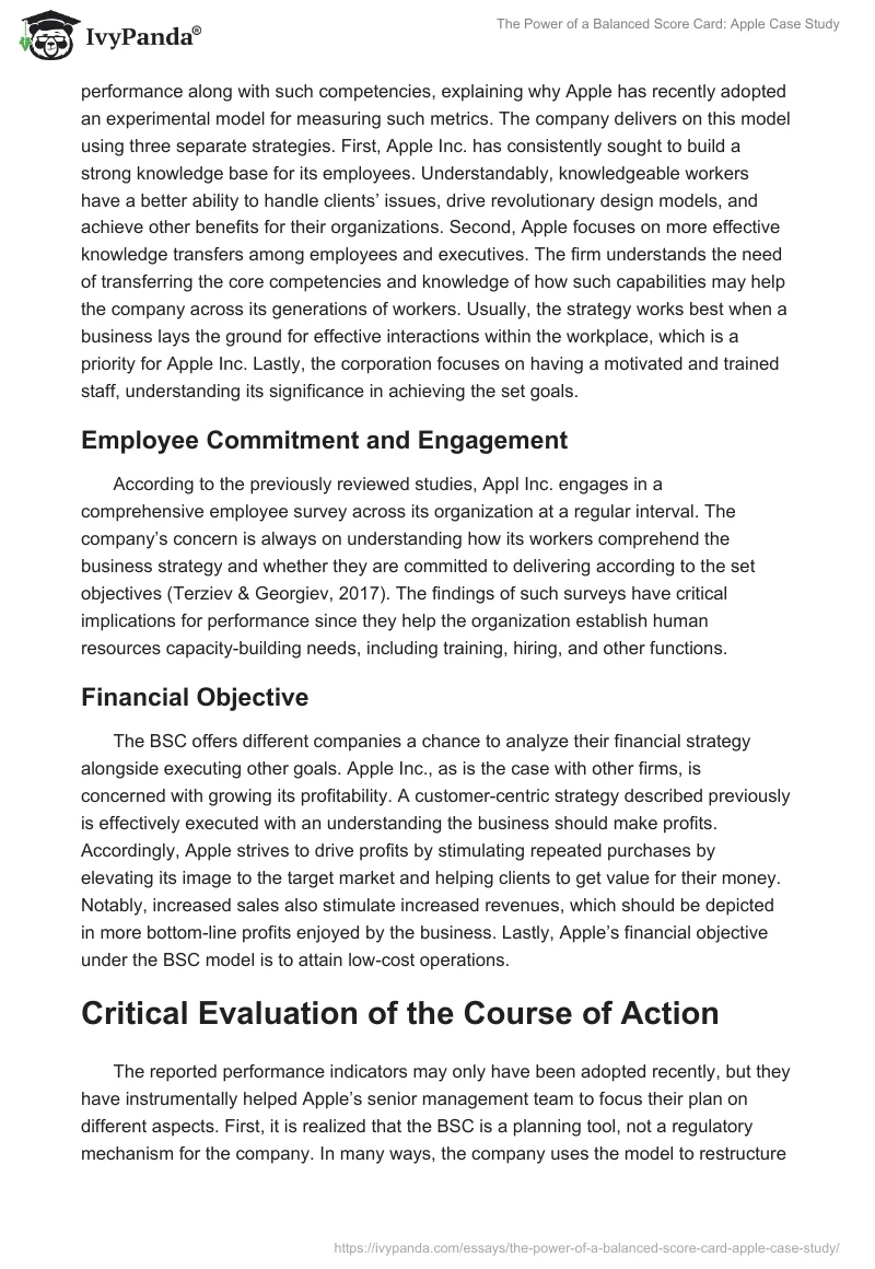 The Power of a Balanced Score Card: Apple Case Study. Page 5