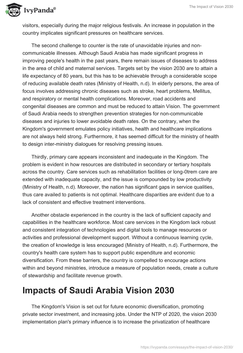 The Impact of Vision 2030. Page 3