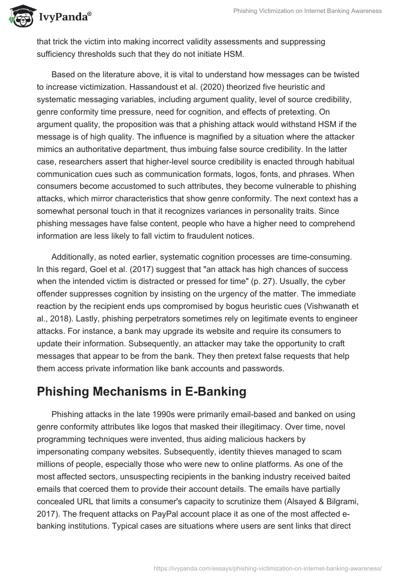 Phishing Victimization on Internet Banking Awareness. Page 5