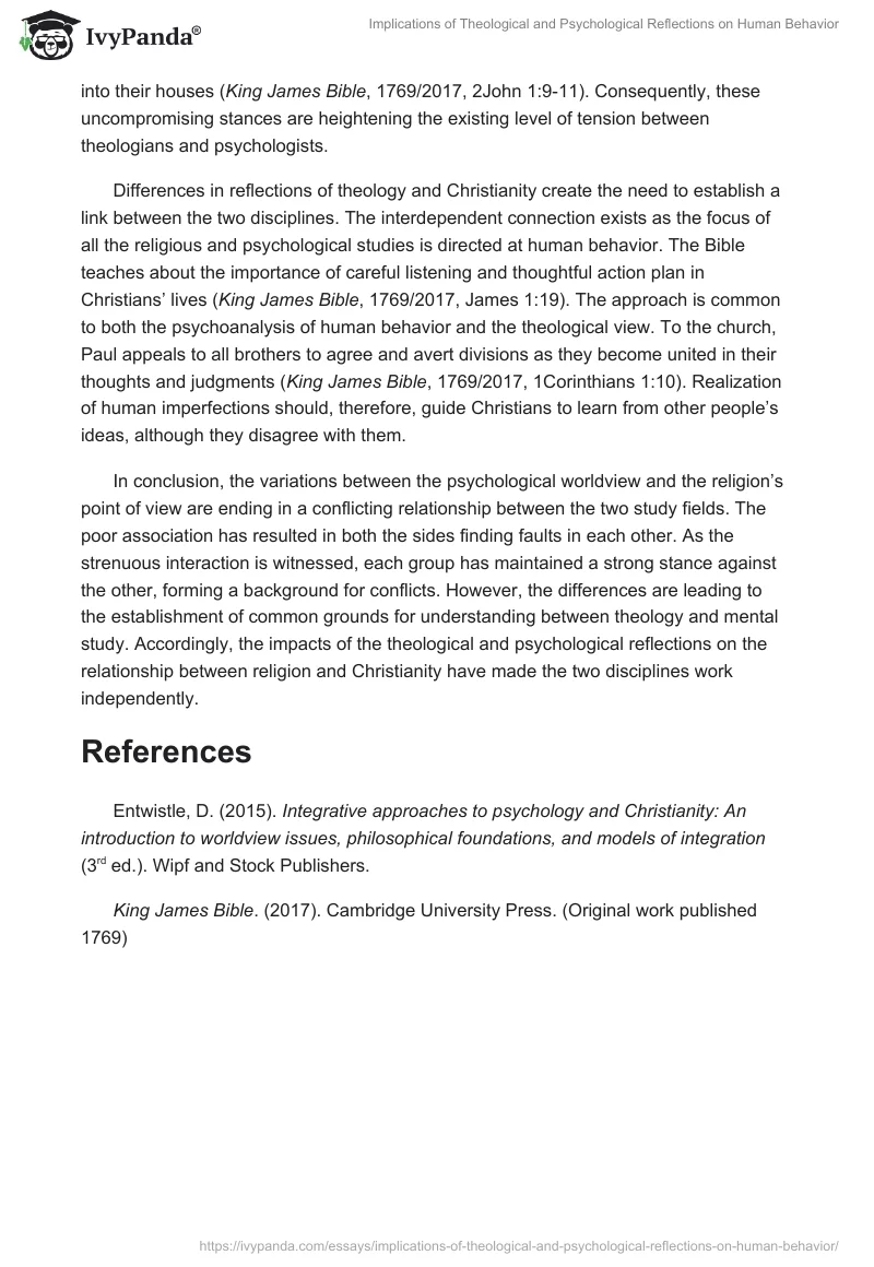 Implications of Theological and Psychological Reflections on Human Behavior. Page 2
