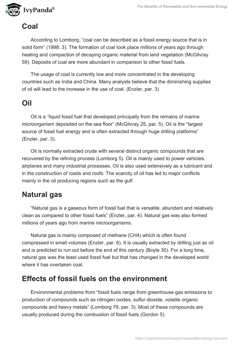 The Benefits of Renewable and Non-Renewable Energy. Page 2
