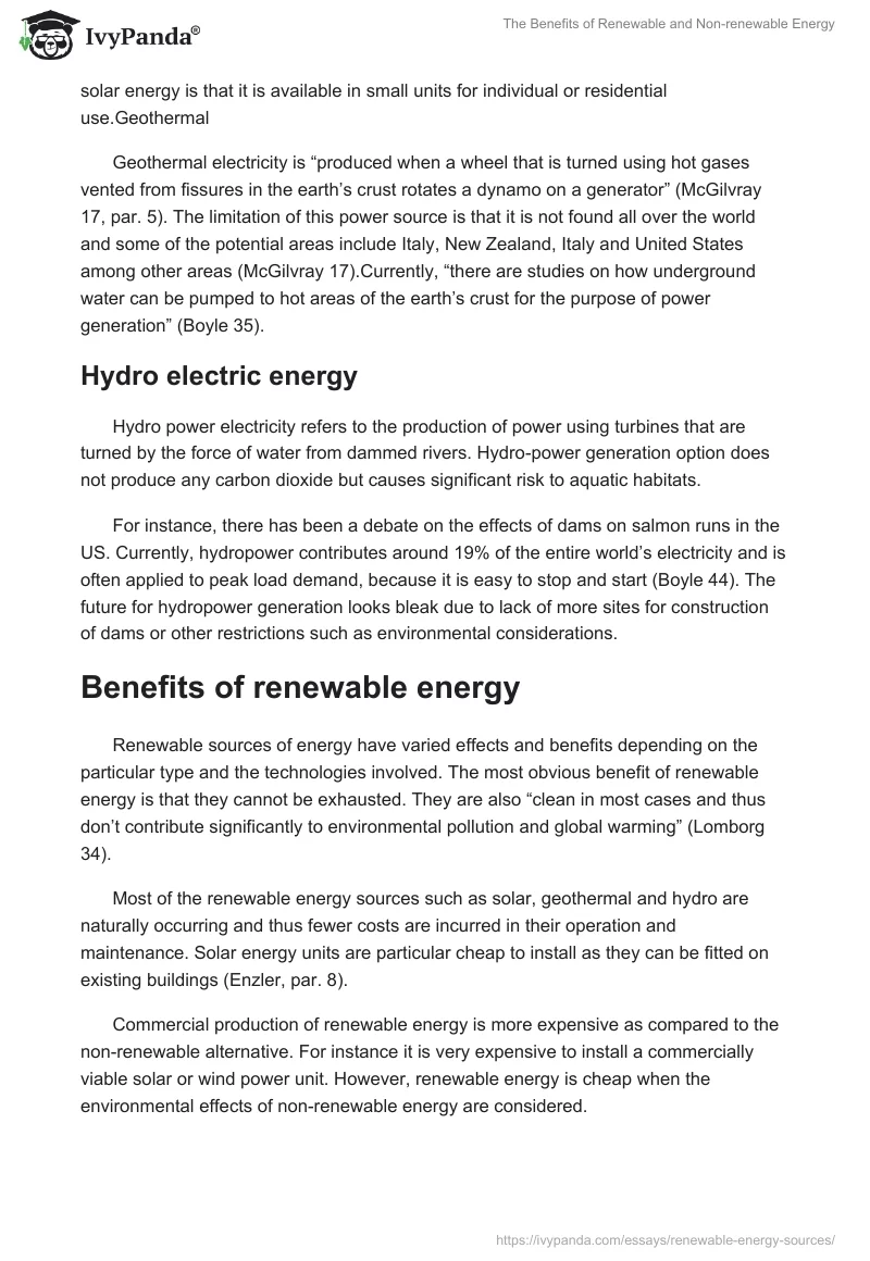 The Benefits of Renewable and Non-Renewable Energy. Page 5