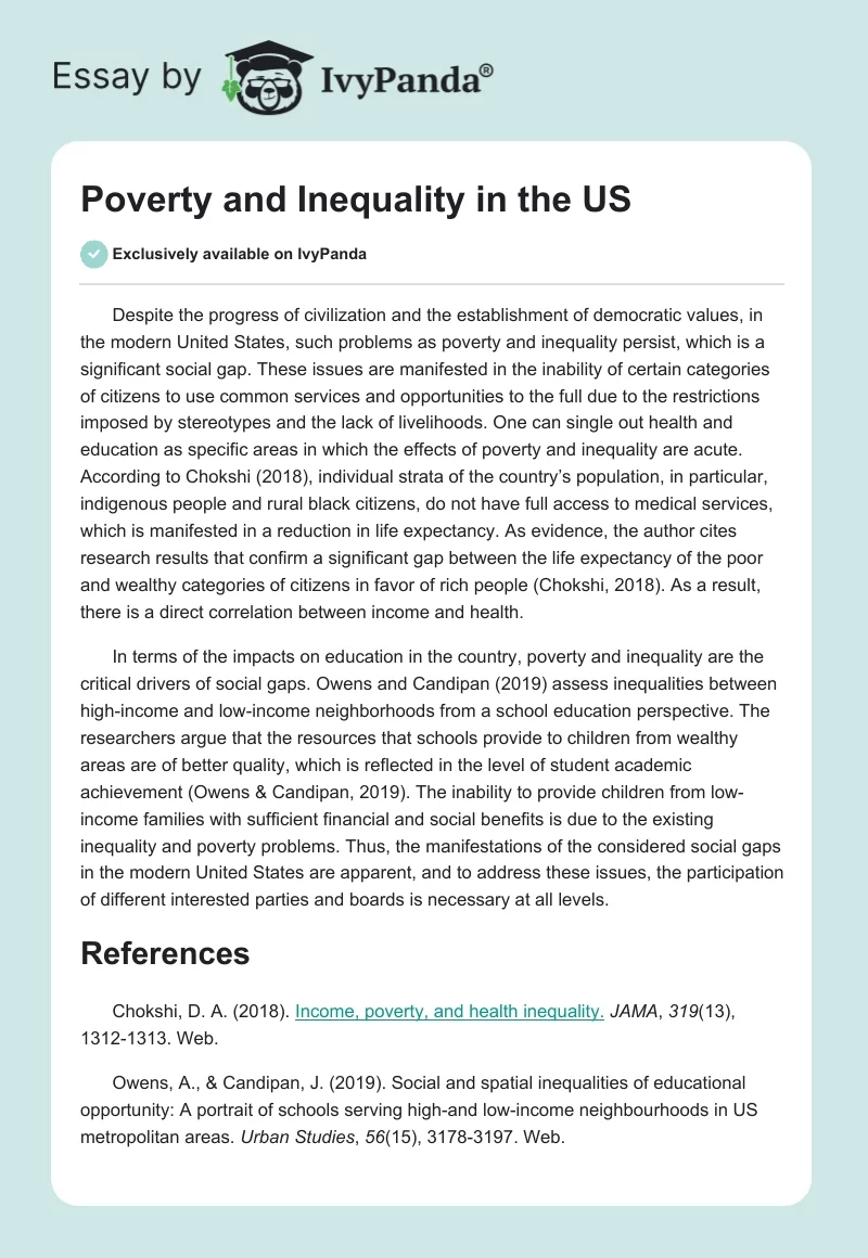 Poverty and Inequality in the US. Page 1
