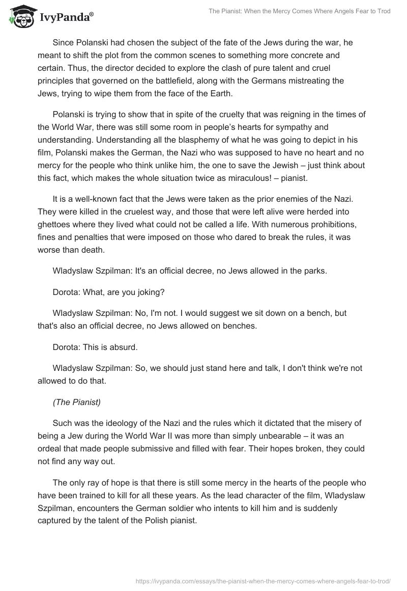 The Pianist: When the Mercy Comes Where Angels Fear to Trod. Page 2