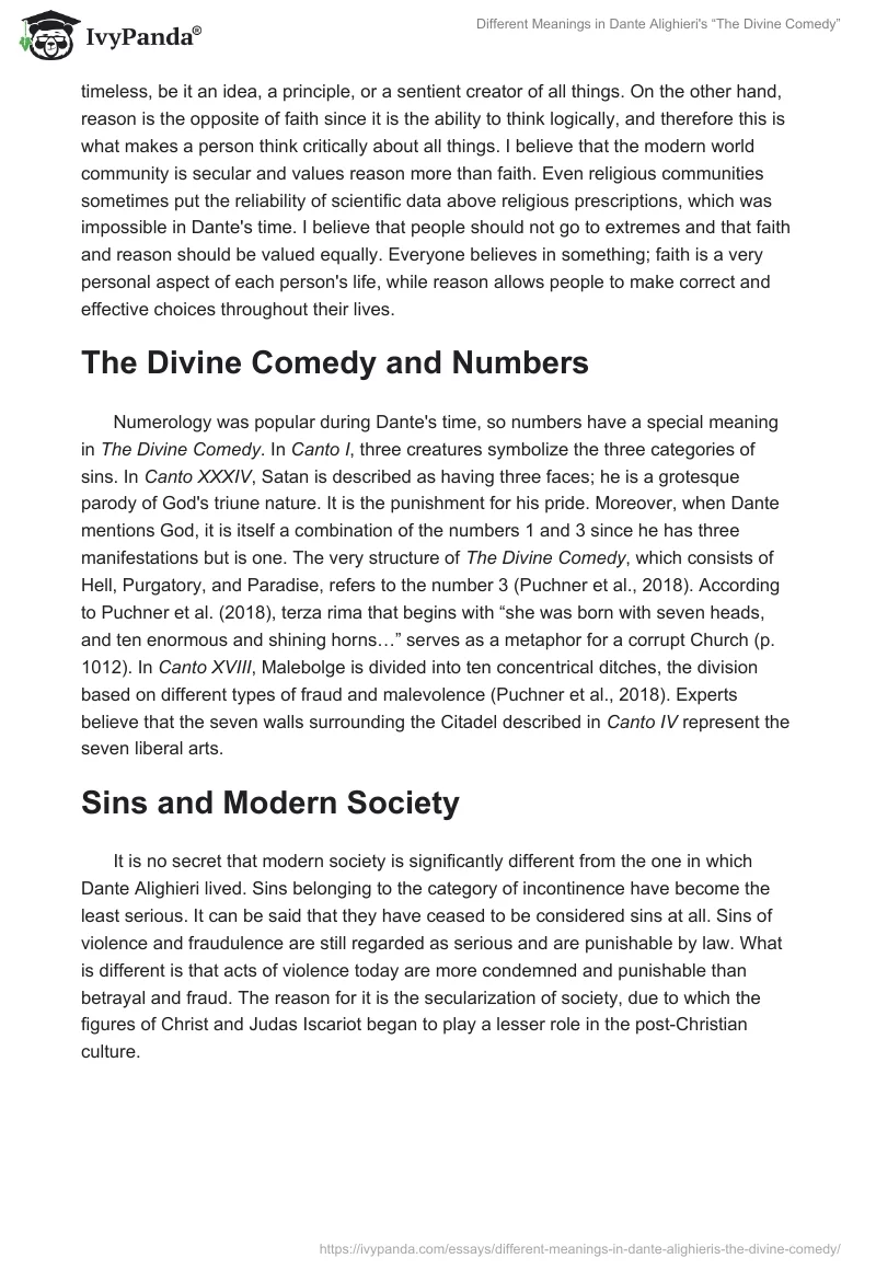 Different Meanings in Dante Alighieri's “The Divine Comedy”. Page 2
