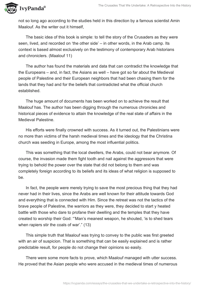 The Crusades That We Undertake: A Retrospective Into the History. Page 2