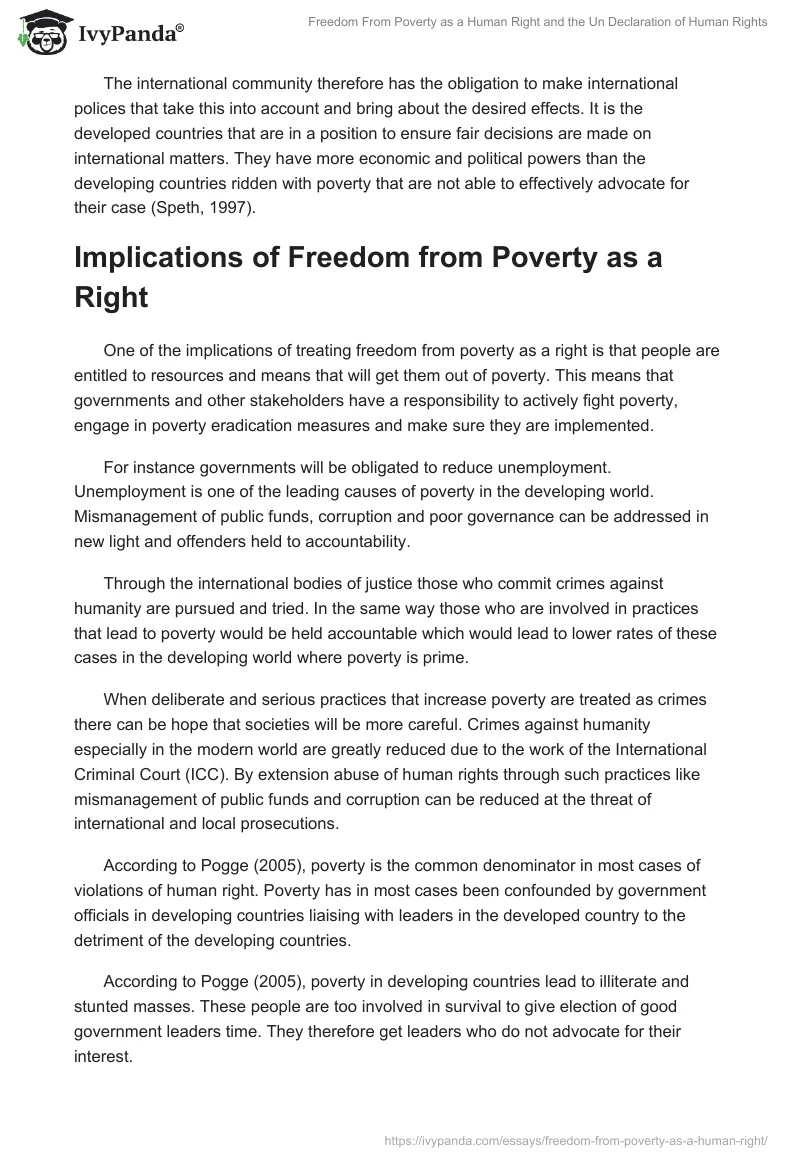 Freedom from Poverty as a Human Right and the UN Declaration of Human Rights. Page 4