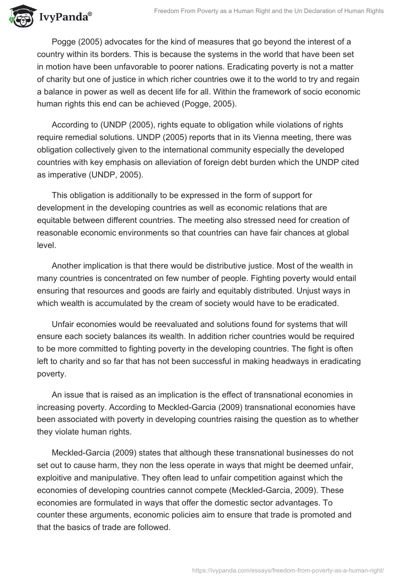 Freedom from Poverty as a Human Right and the UN Declaration of Human Rights. Page 5