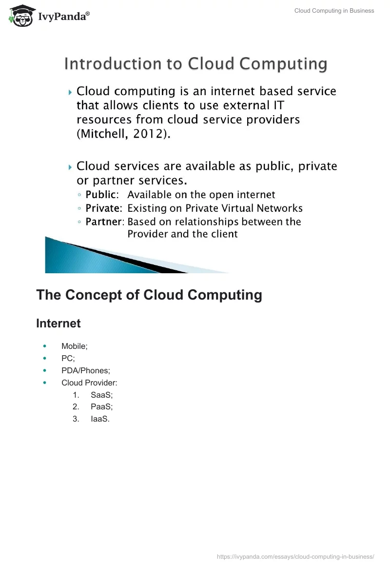 Cloud Computing in Business. Page 2