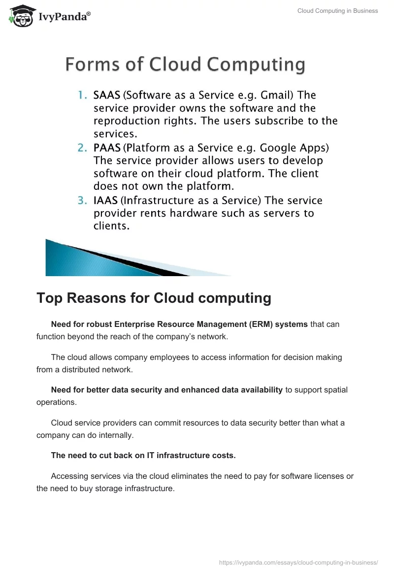 Cloud Computing in Business. Page 4