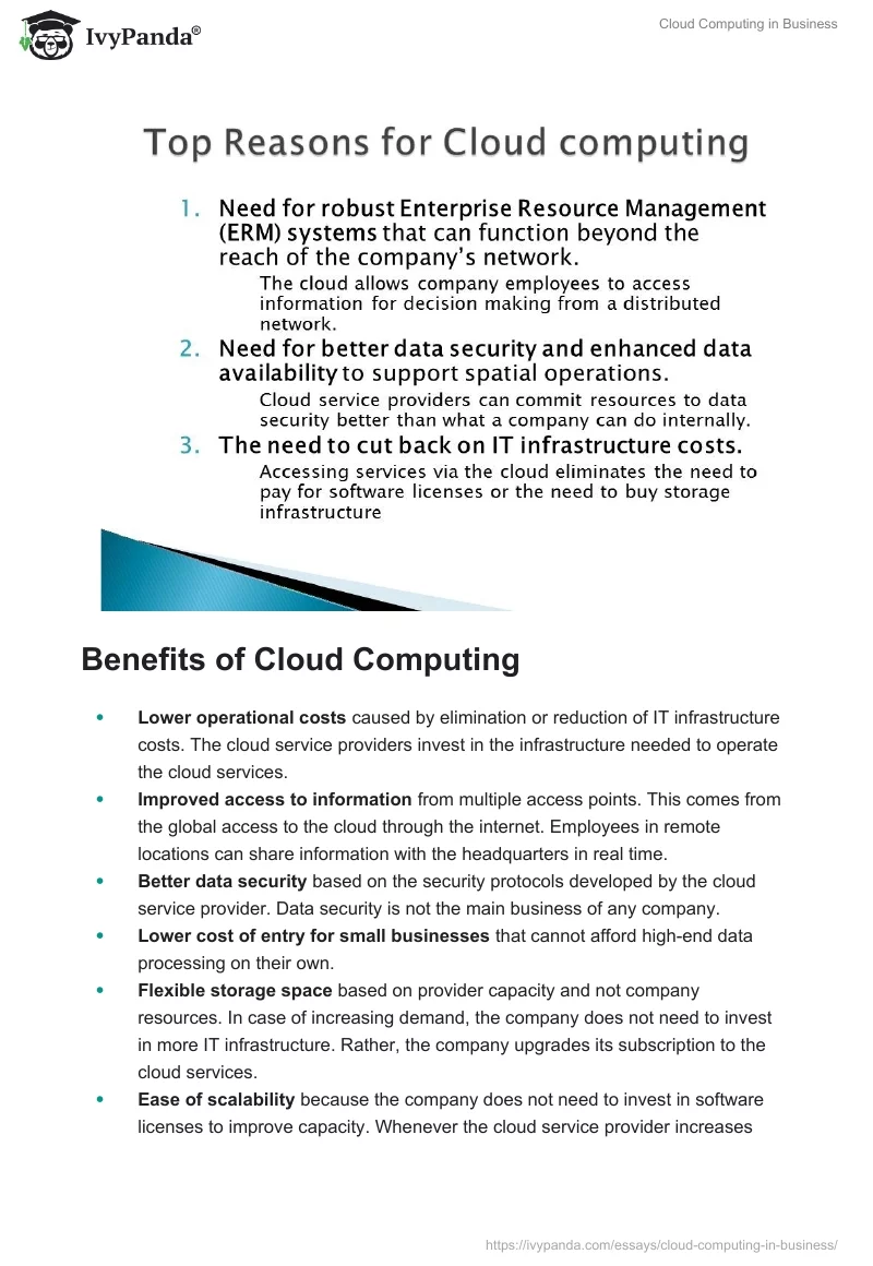 Cloud Computing in Business. Page 5