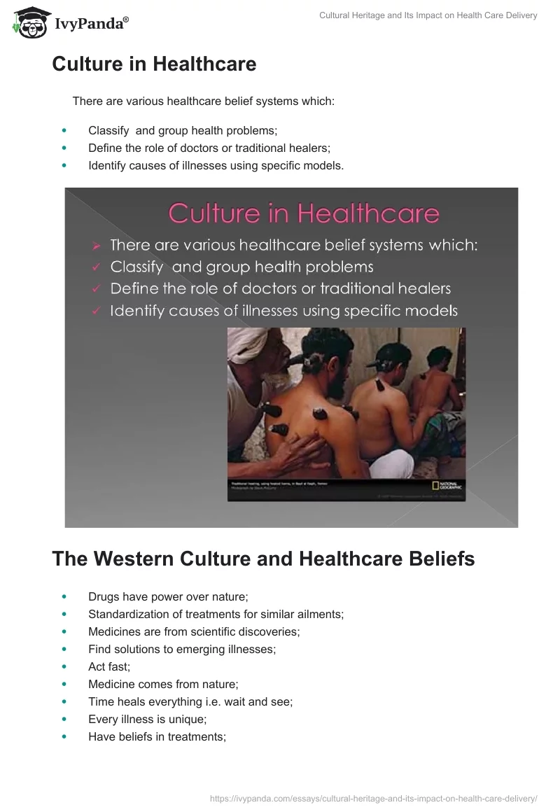 Cultural Heritage and Its Impact on Health Care Delivery. Page 3