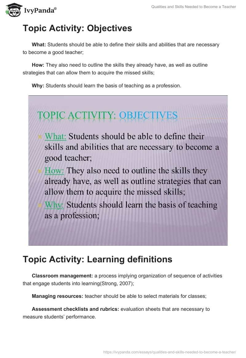Qualities and Skills Needed to Become a Teacher. Page 5