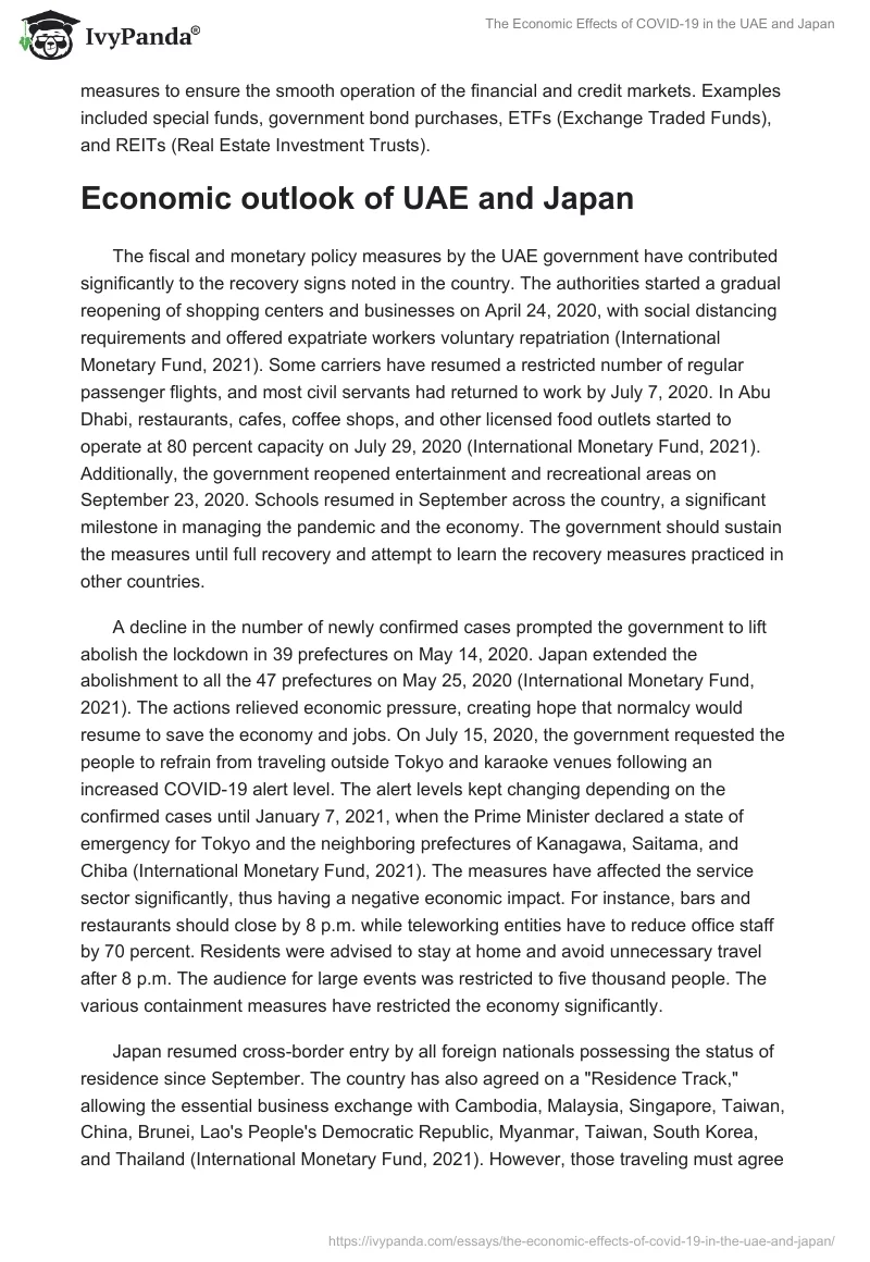 The Economic Effects of COVID-19 in the UAE and Japan. Page 4