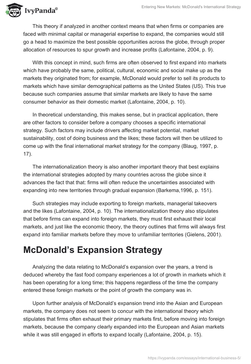 Entering New Markets: McDonald's International Strategy. Page 3
