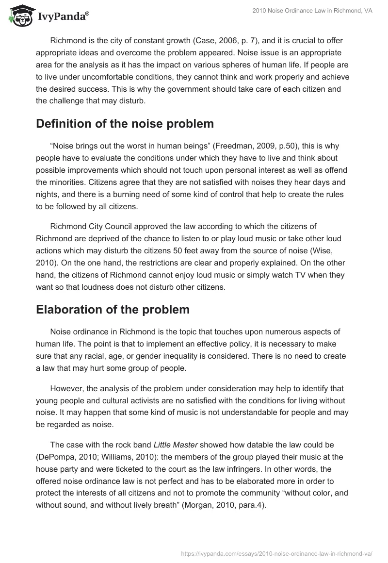 2010 Noise Ordinance Law in Richmond, VA. Page 2