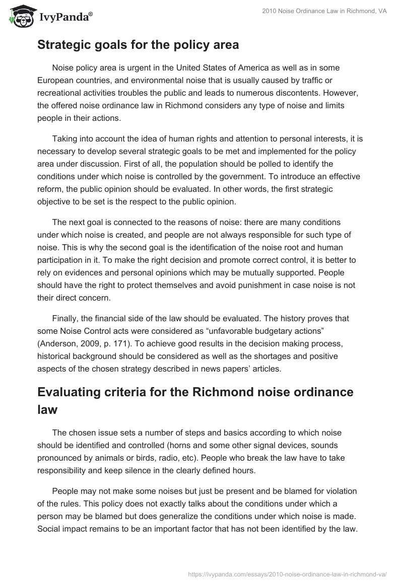 2010 Noise Ordinance Law in Richmond, VA. Page 3