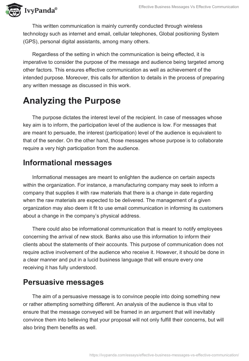 Effective Business Messages vs. Effective Communication. Page 2