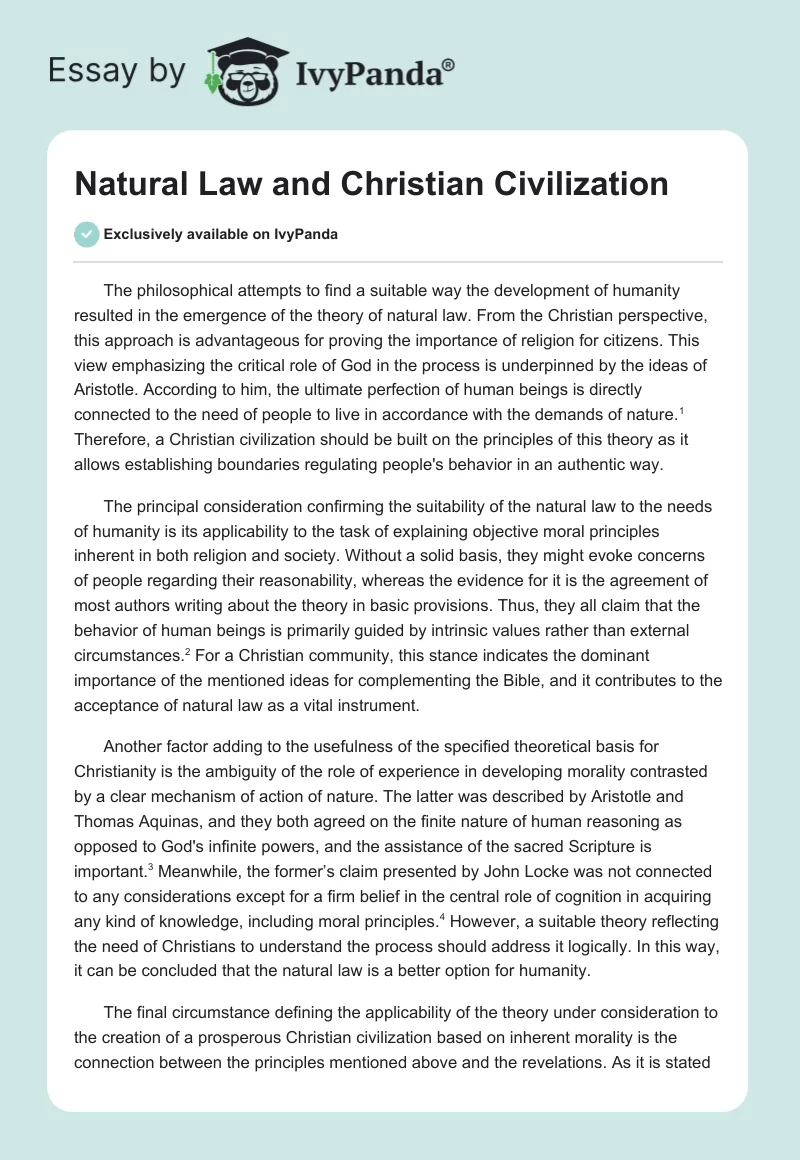 Natural Law and Christian Civilization. Page 1