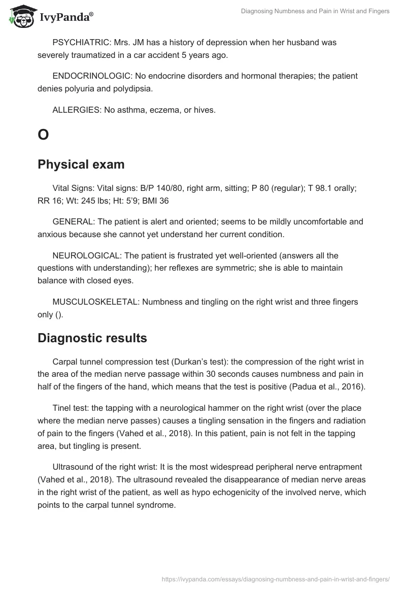 Diagnosing Numbness and Pain in Wrist and Fingers. Page 3