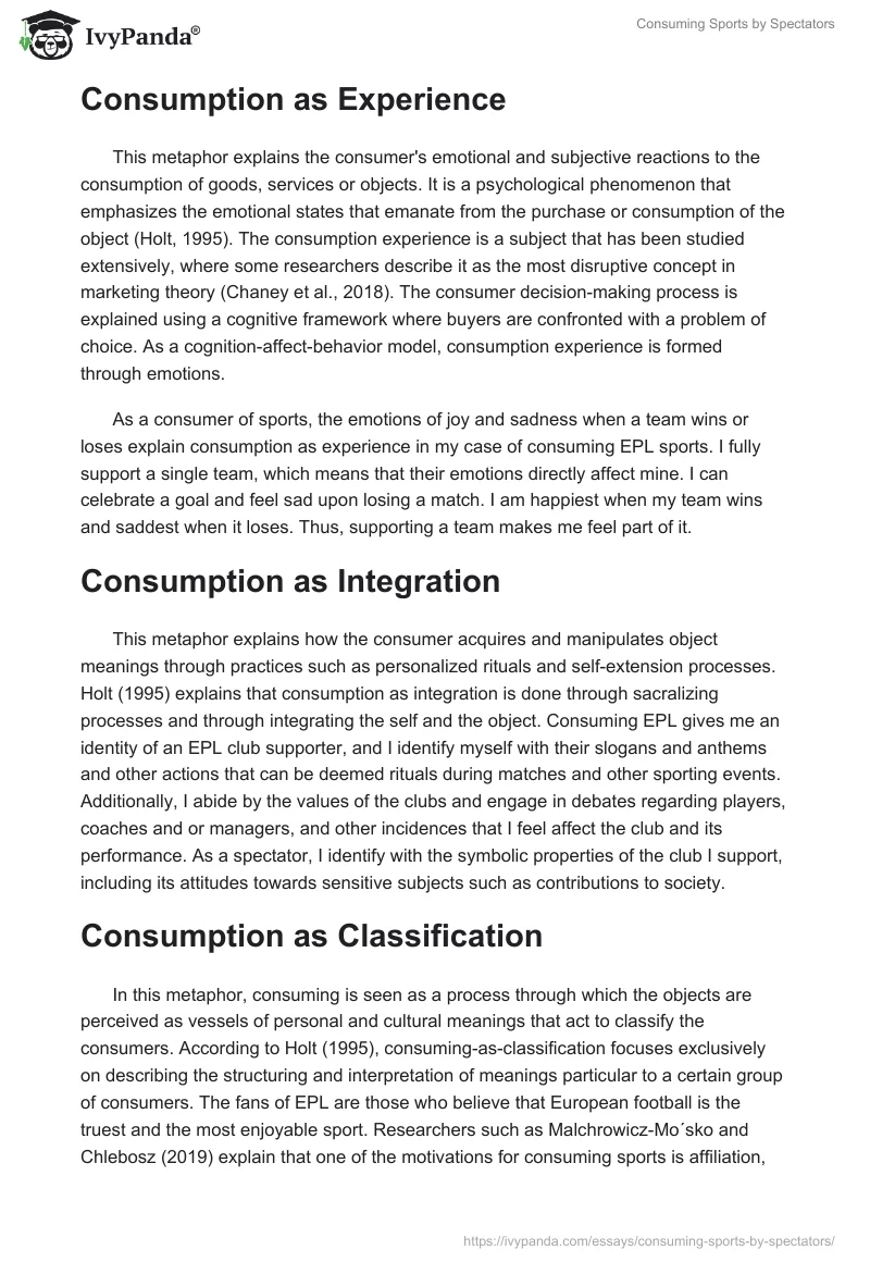 Consuming Sports by Spectators. Page 2