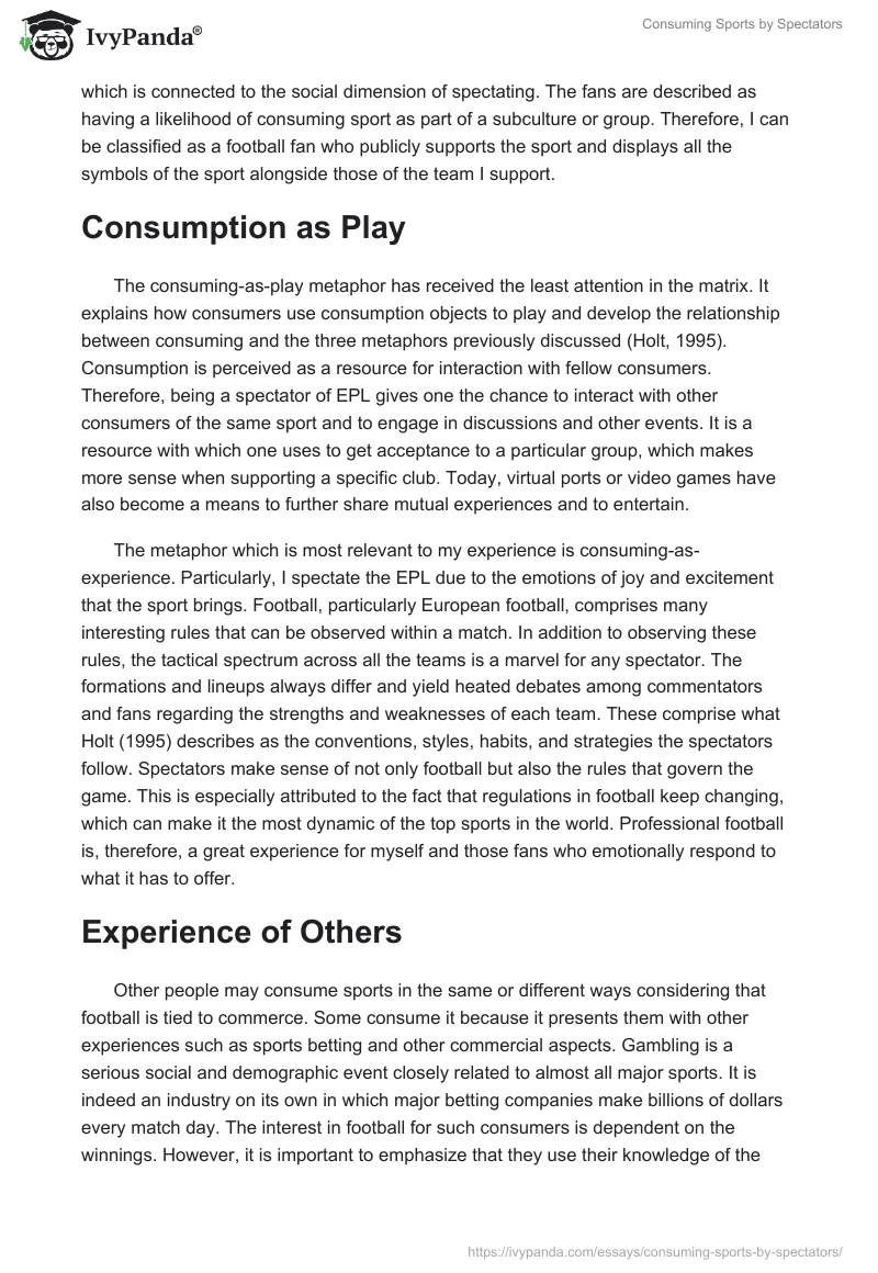 Consuming Sports by Spectators. Page 3