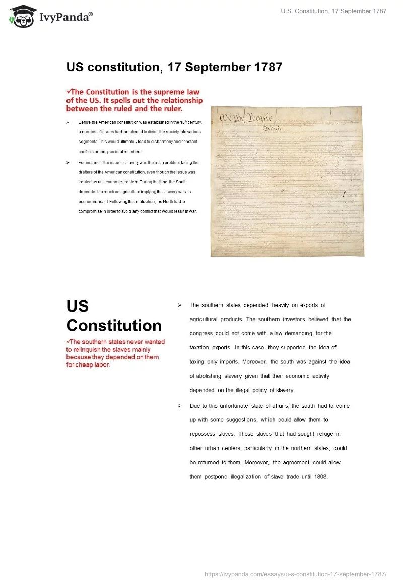 U.S. Constitution, 17 September 1787. Page 2