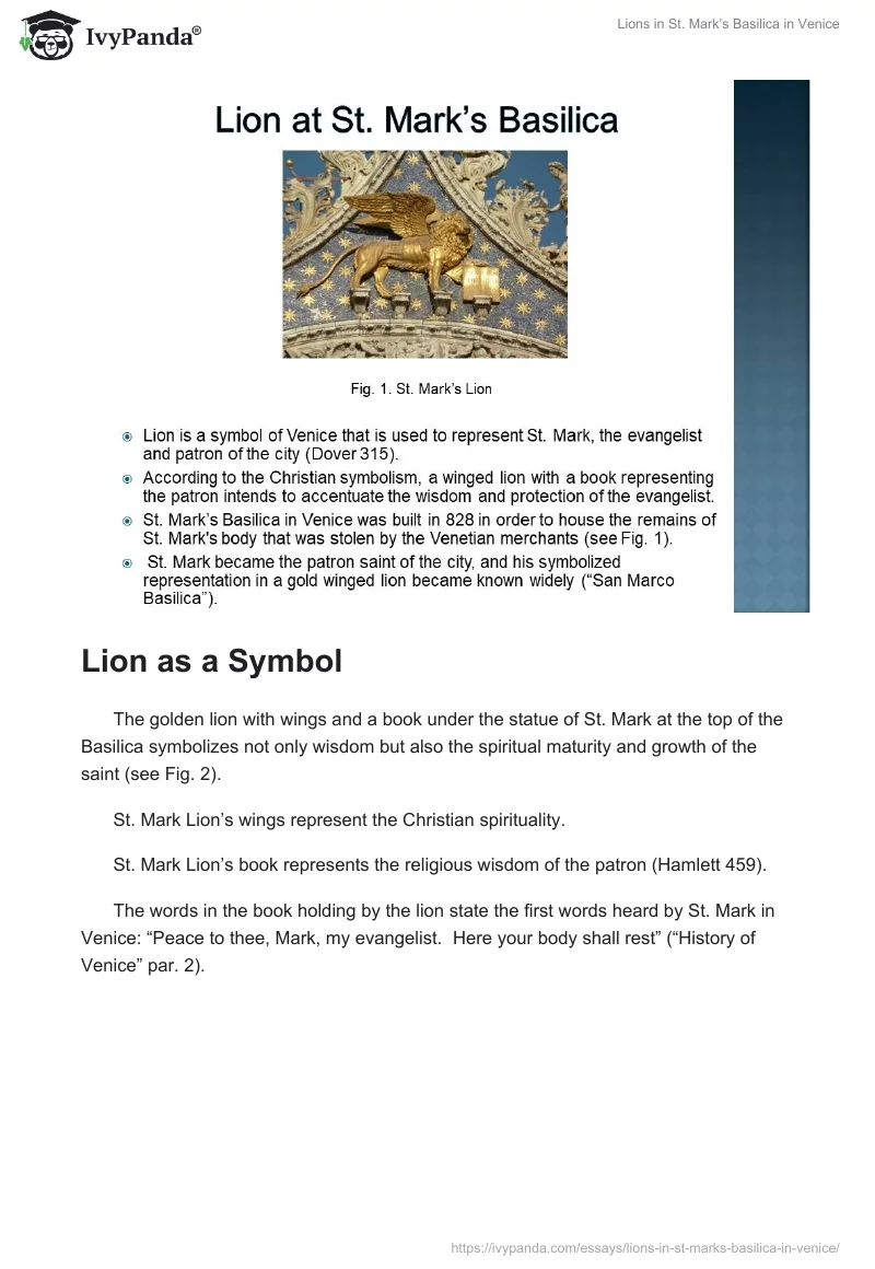 Lions in St. Mark’s Basilica in Venice. Page 2