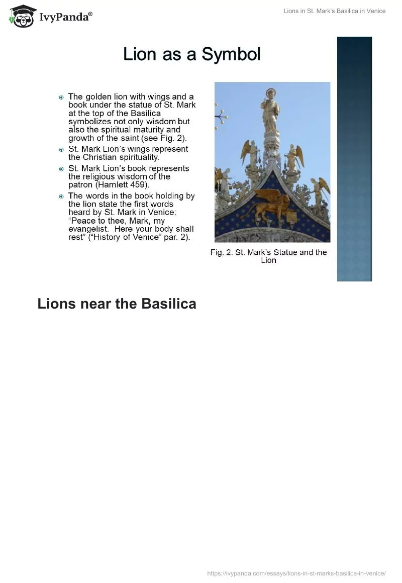 Lions in St. Mark’s Basilica in Venice. Page 4