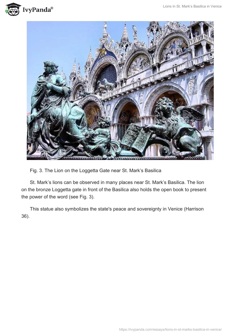 Lions in St. Mark’s Basilica in Venice. Page 5