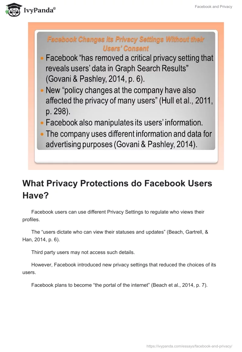 Facebook and Privacy. Page 5
