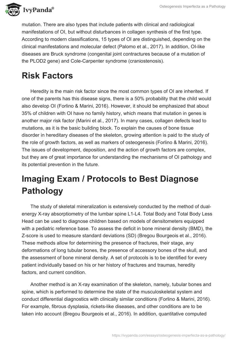 Osteogenesis Imperfecta as a Pathology. Page 2