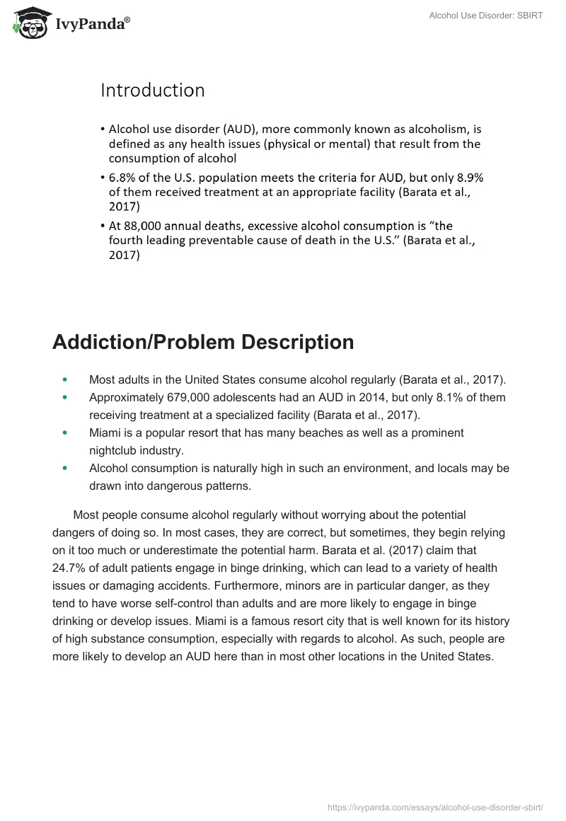 Alcohol Use Disorder: SBIRT. Page 2