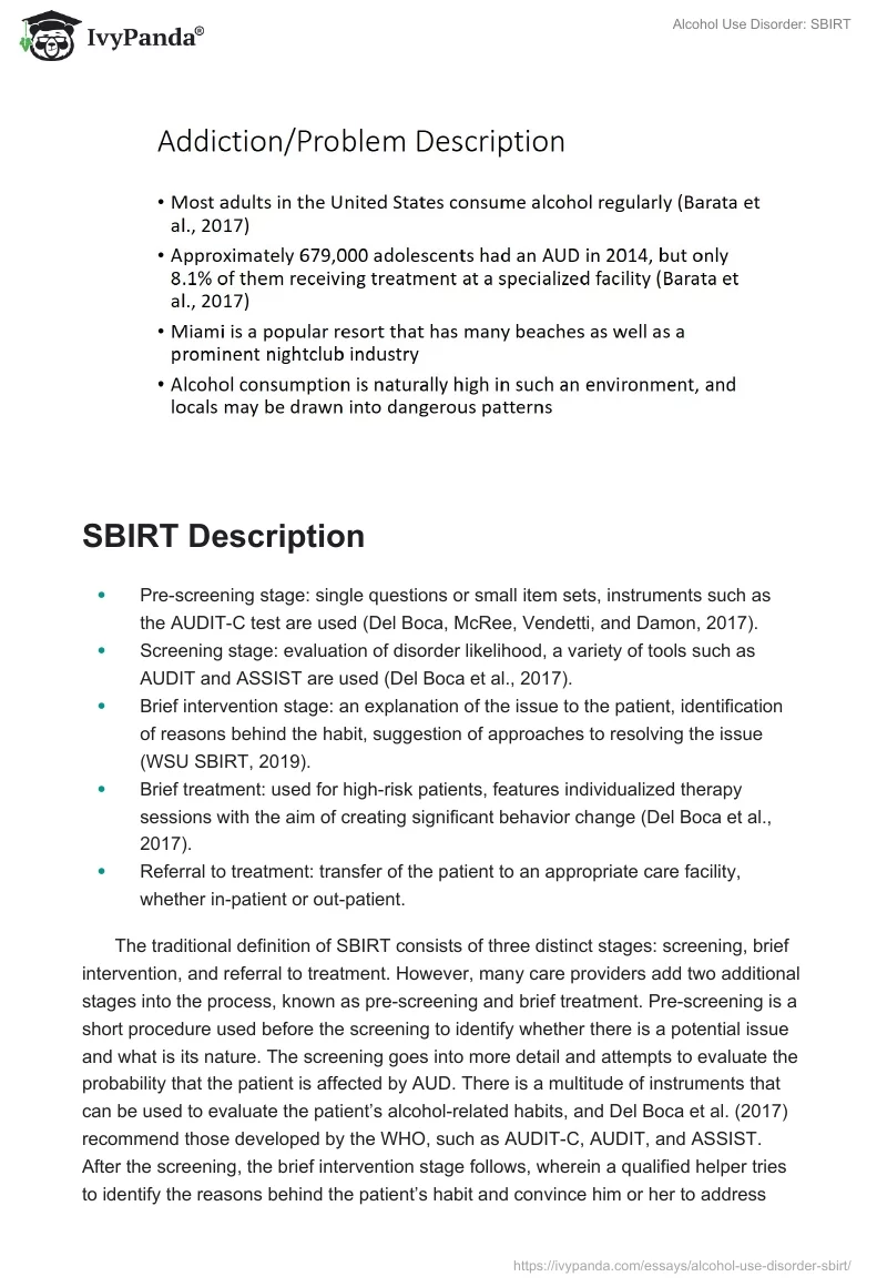 Alcohol Use Disorder: SBIRT. Page 3