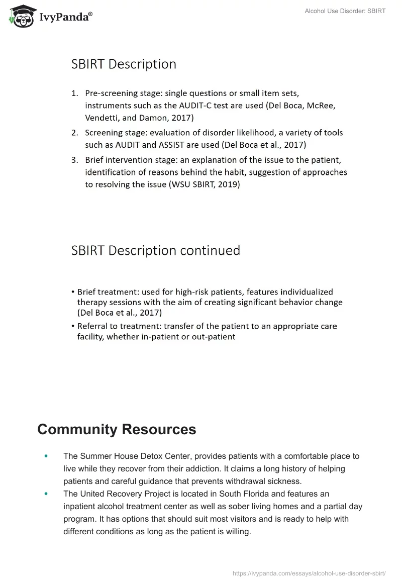 Alcohol Use Disorder: SBIRT. Page 5