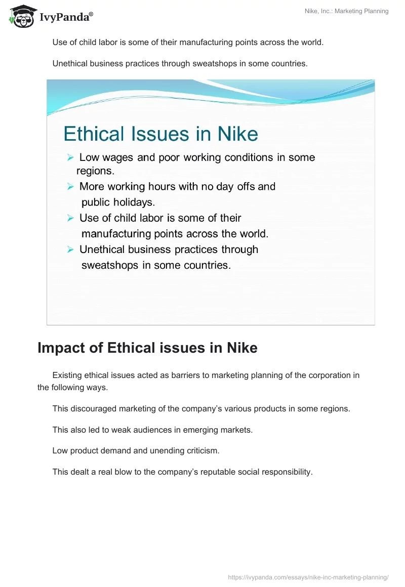 Nike, Inc.: Marketing Planning. Page 2