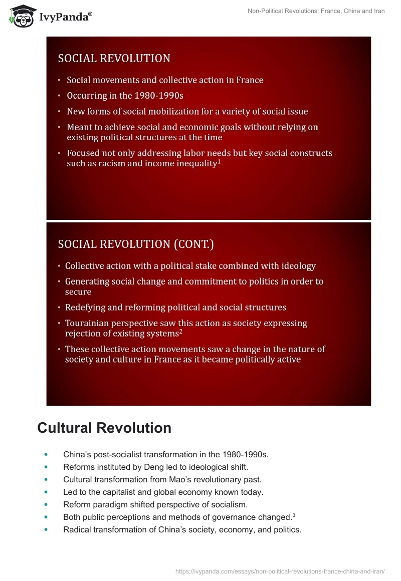 Non-Political Revolutions: France, China and Iran. Page 2