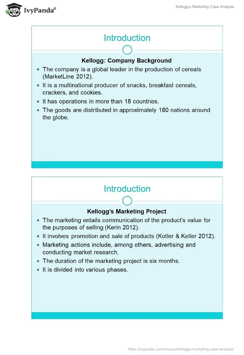 Kellogg’s Marketing Case Analysis. Page 2