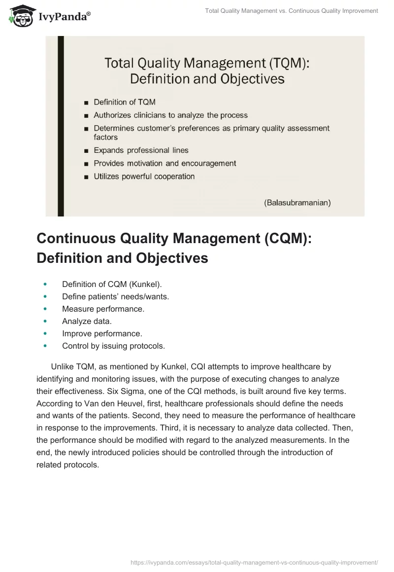 Total Quality Management vs. Continuous Quality Improvement. Page 3