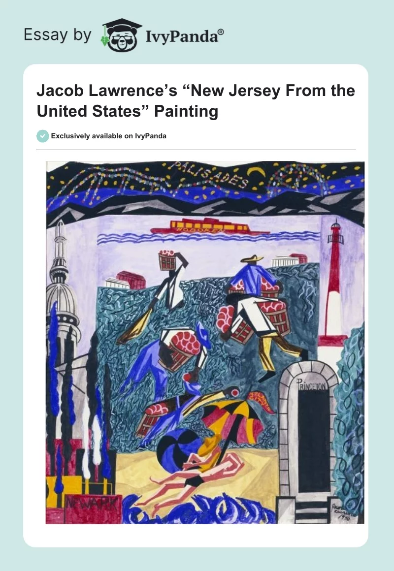 Jacob Lawrence’s “New Jersey From the United States” Painting. Page 1