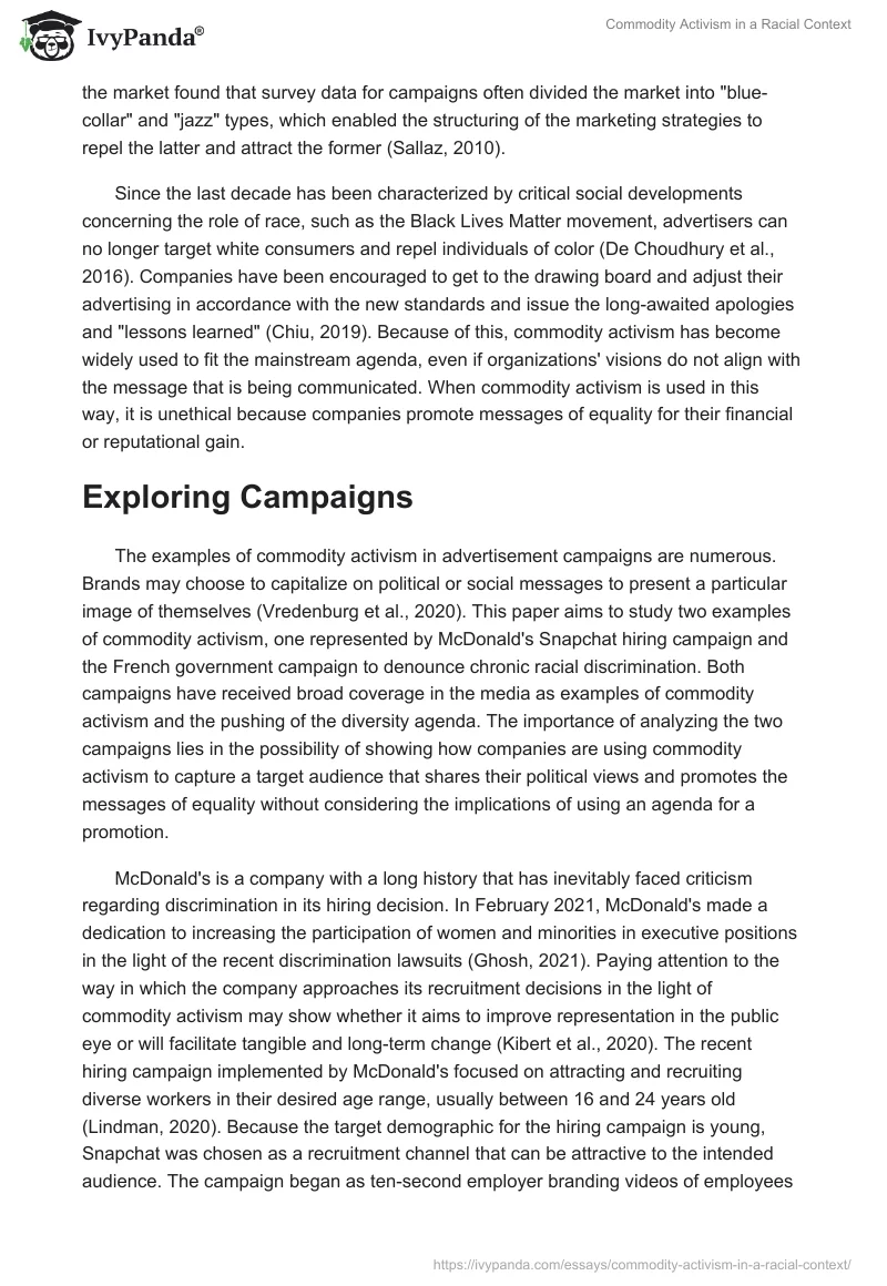 Commodity Activism in a Racial Context. Page 2