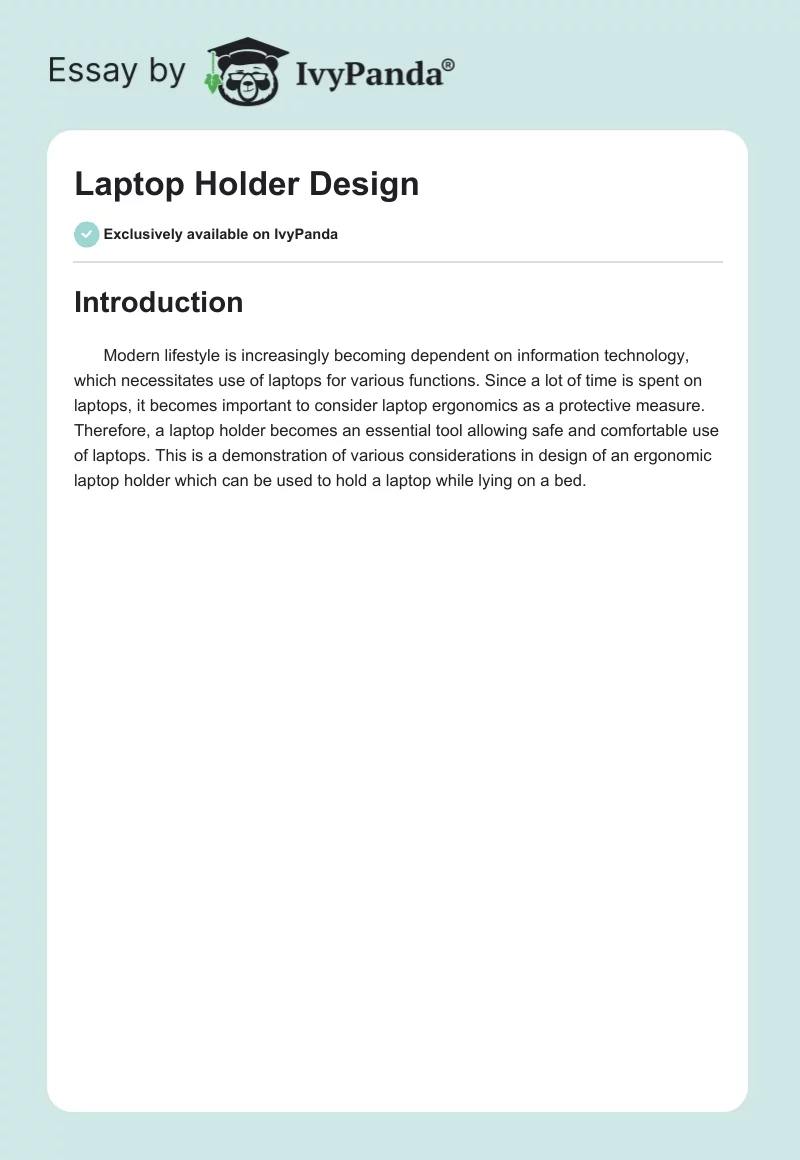 Laptop Holder Design. Page 1