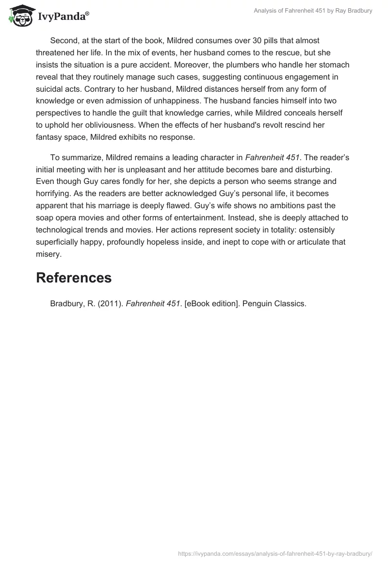 Analysis of Fahrenheit 451 by Ray Bradbury. Page 2