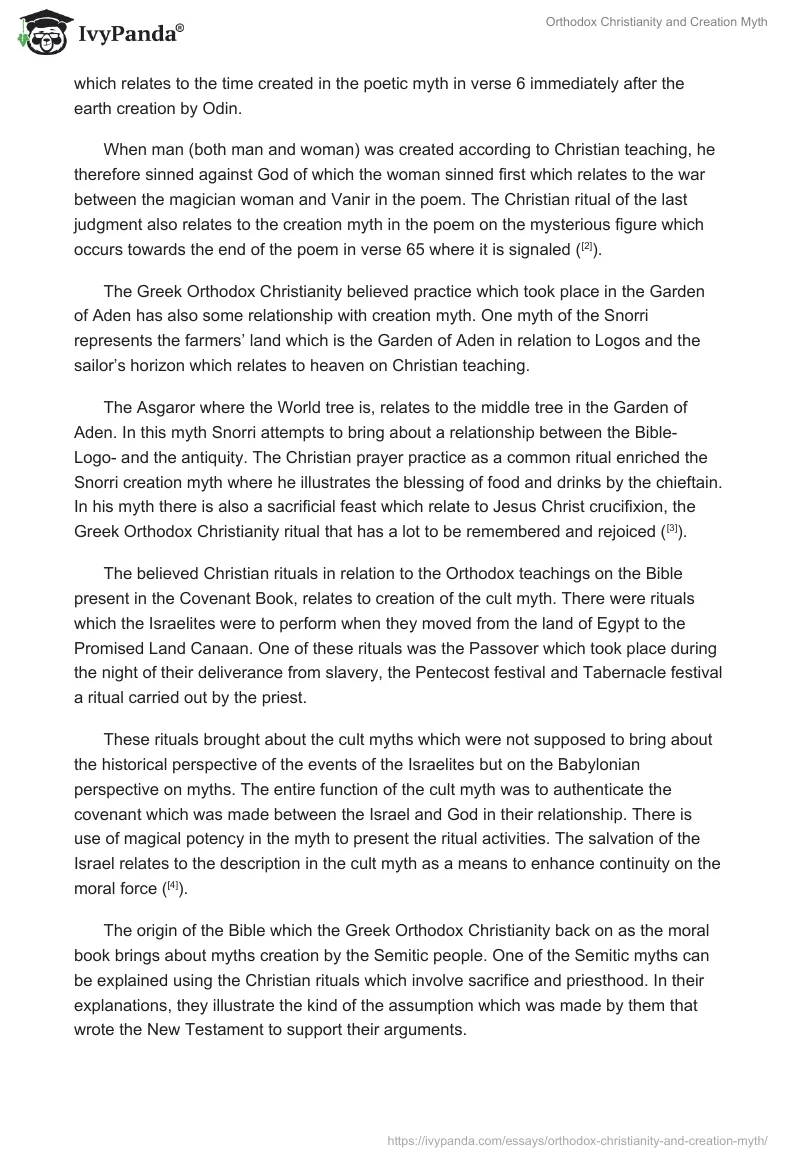 Orthodox Christianity and Creation Myth. Page 2