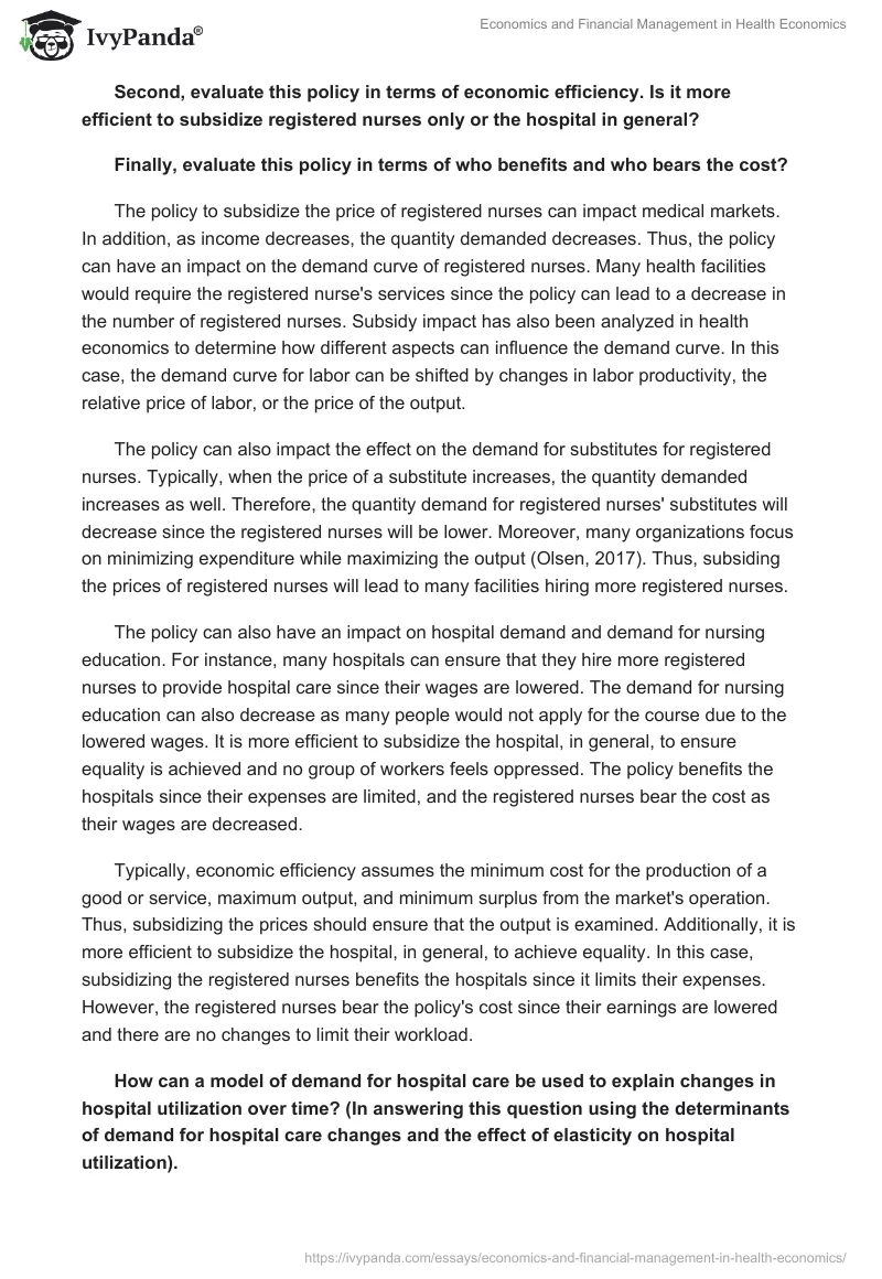 Economics and Financial Management in Health Economics. Page 3