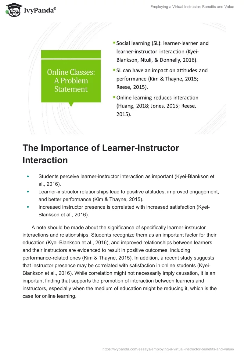 Employing a Virtual Instructor: Benefits and Value. Page 4