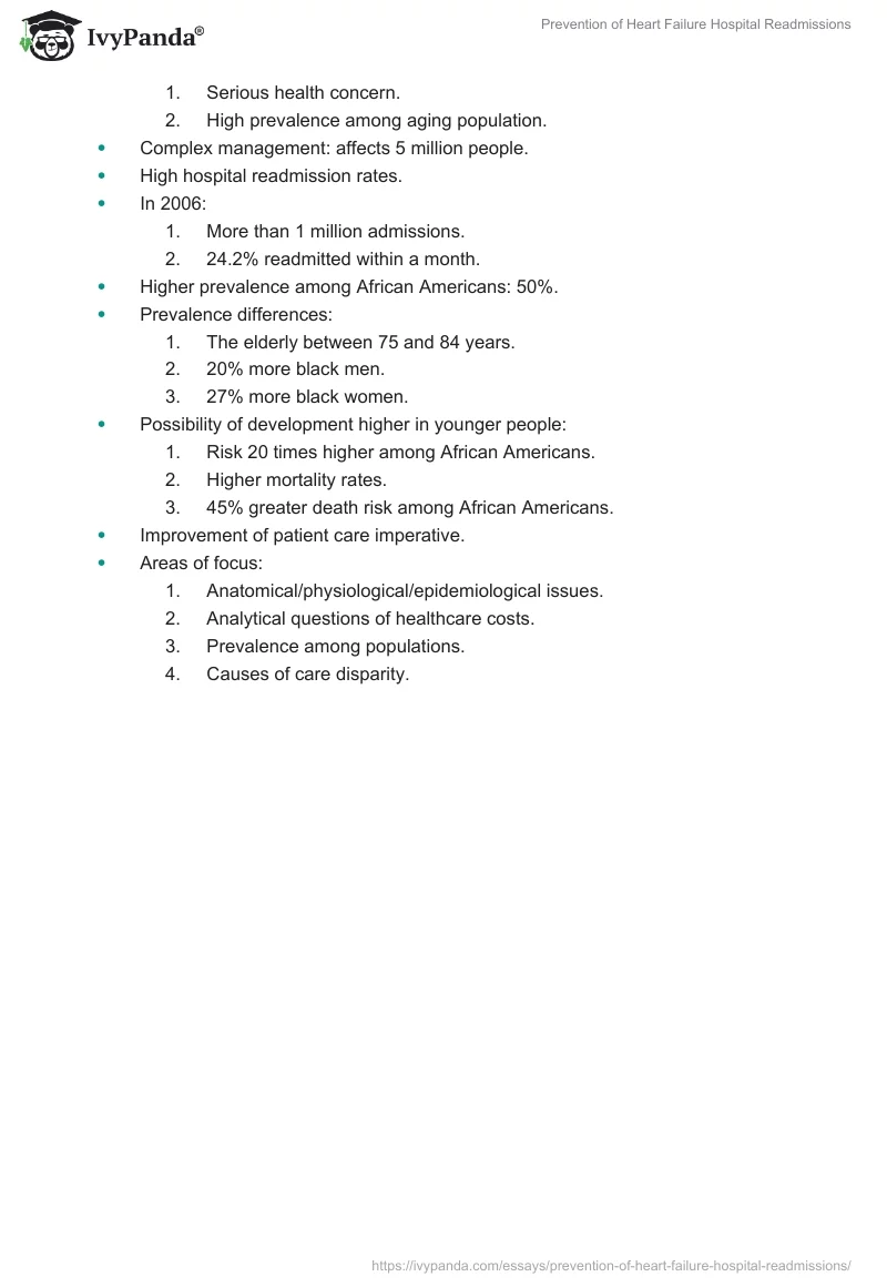 Prevention of Heart Failure Hospital Readmissions. Page 2
