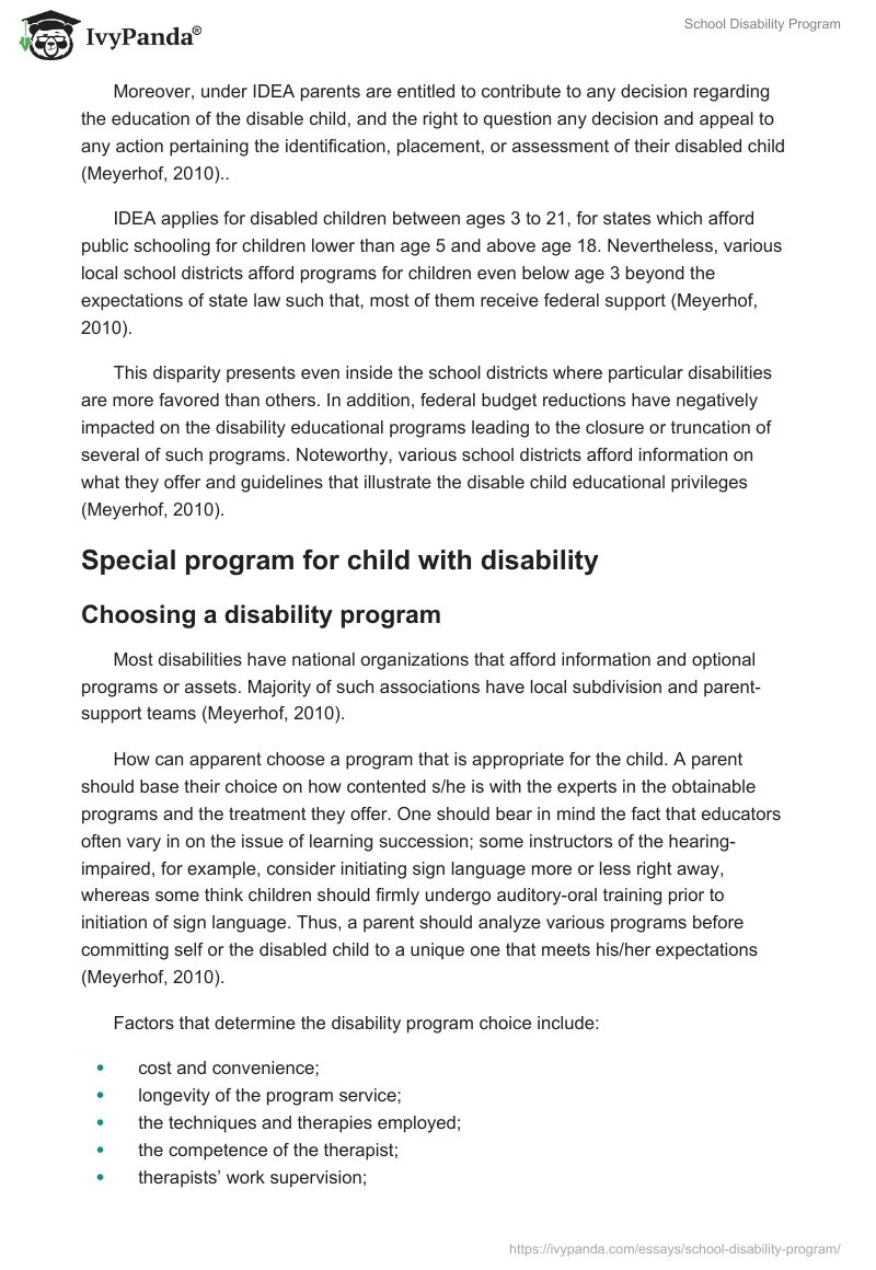 School Disability Program. Page 3