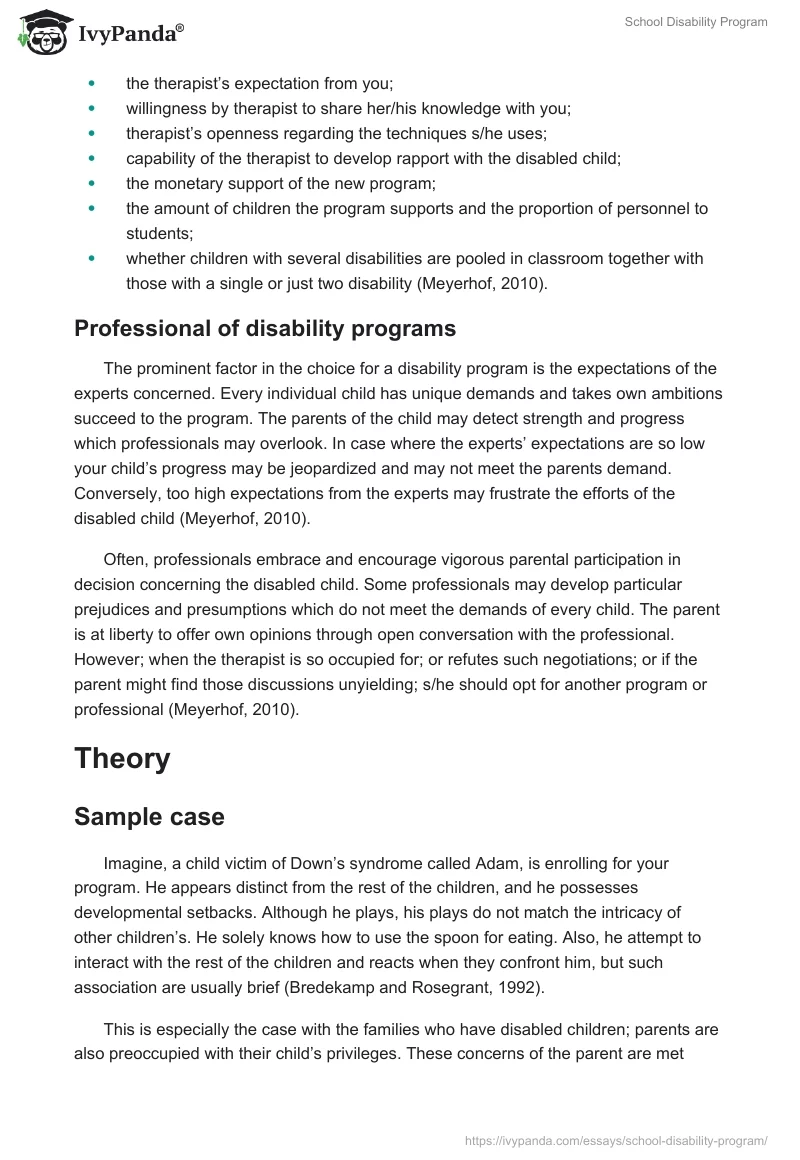 School Disability Program. Page 4